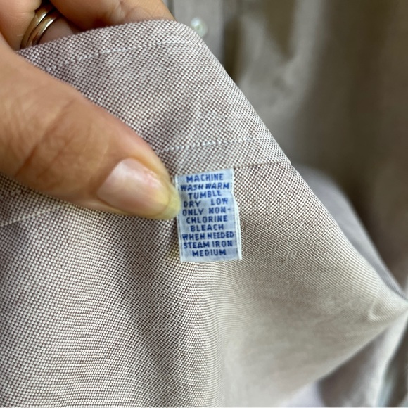 Ralph Lauren Blue label cream color button down long sleeve shirt, size 16/L - Picture 9 of 9